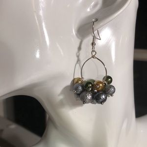 Bead cluster drop earrings - handmade